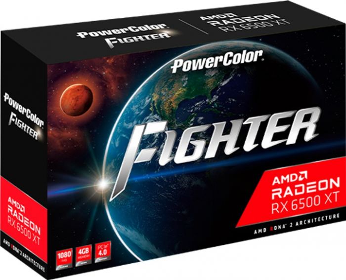 Відеокарта AMD Radeon RX 6500 XT 4GB GDDR6 Fighter PowerColor (AXRX 6500 XT 4GBD6-DH/OC)