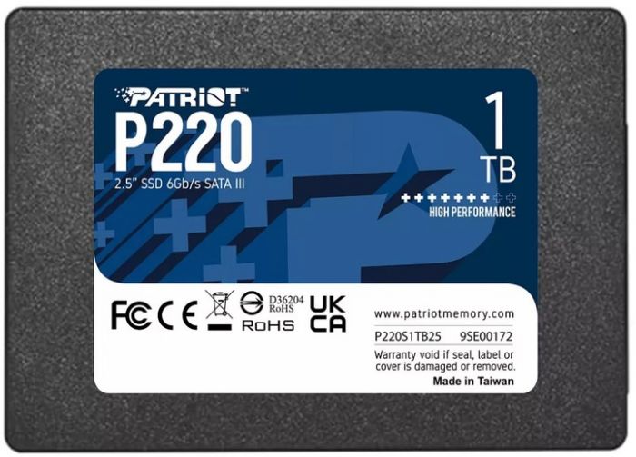 Накопичувач SSD 1TB Patriot P220 2.5" SATAIII TLC (P220S1TB25)