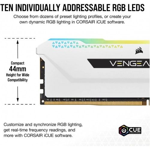 Модуль пам`ятi DDR4 2x16GB/3600 Corsair Vengeance RGB Pro SL White (CMH32GX4M2D3600C18W)