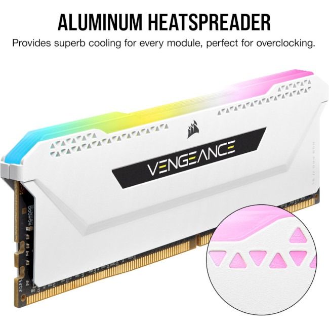 Модуль пам`ятi DDR4 2x16GB/3200 Corsair Vengeance RGB Pro SL White (CMH32GX4M2E3200C16W)