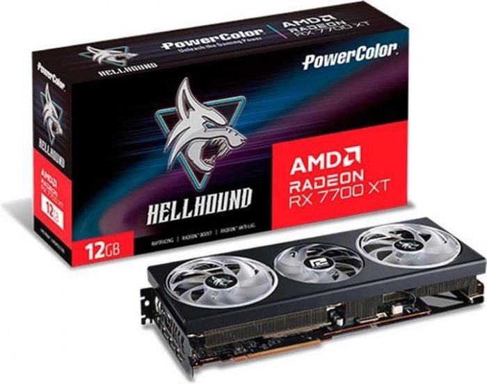 Відеокарта AMD Radeon RX 7700 XT 12GB GDDR6 Hellhound PowerColor (RX 7700 XT 12G-L/OC)