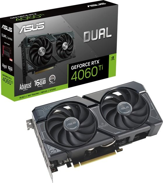 Відеокарта GF RTX 4060 Ti 16GB GDDR6 Dual Advanced Edition Asus (DUAL-RTX4060TI-A16G)