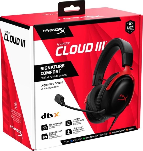 Гарнiтура HyperX Cloud III Black/Red (727A9AA)