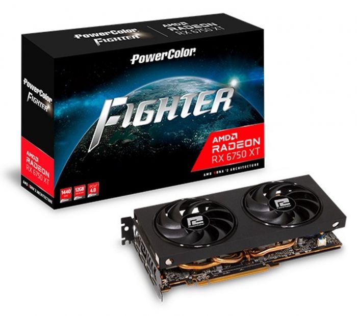 Відеокарта AMD Radeon RX 6750 XT 12GB GDDR6 Fighter PowerColor (AXRX 6750 XT 12GBD6-3DH)