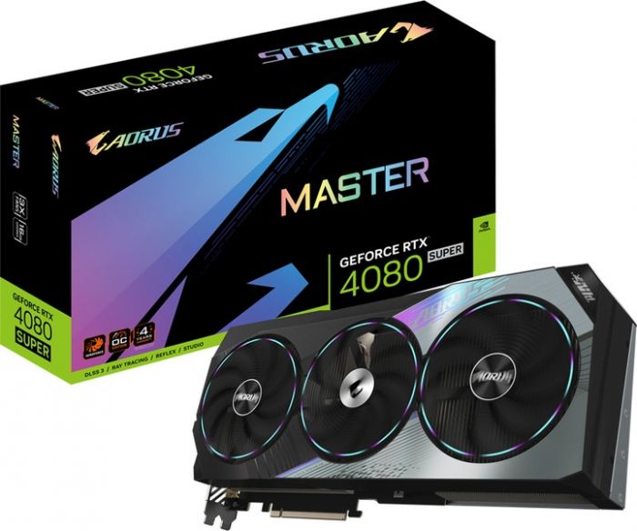 Відеокарта GF RTX 4080 Super 16GB GDDR6X Aorus Master Gigabyte (GV-N408SAORUS M-16GD)