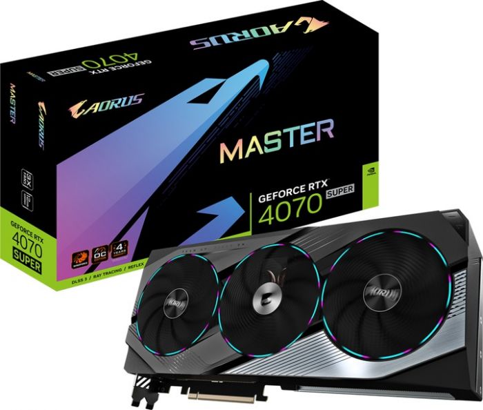 Відеокарта GF RTX 4070 Super 12GB GDDR6X Aorus Master Gigabyte (GV-N407SAORUS M-12GD)