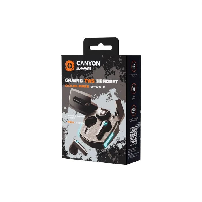 Bluetooth-гарнітура Canyon Doublebee GTWS-2 Gaming Black (CND-GTWS2B)