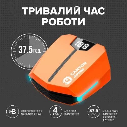 Bluetooth-гарнітура Canyon Doublebee GTWS-2 Gaming Black (CND-GTWS2B)