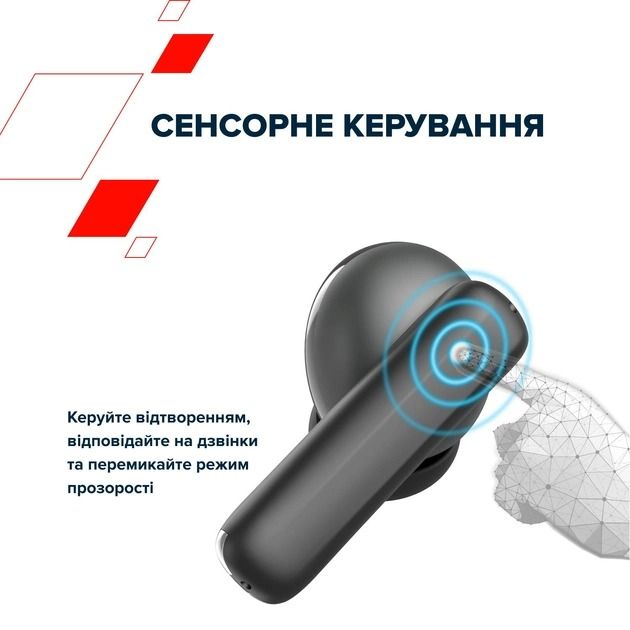 Bluetooth-гарнітура Canyon OnGo TWS-10 ANC ENC Black (CNS-TWS10BK)