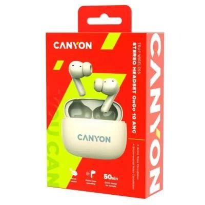 Bluetooth-гарнітура Canyon OnGo TWS-10 ANC ENC Beige (CNS-TWS10BG)