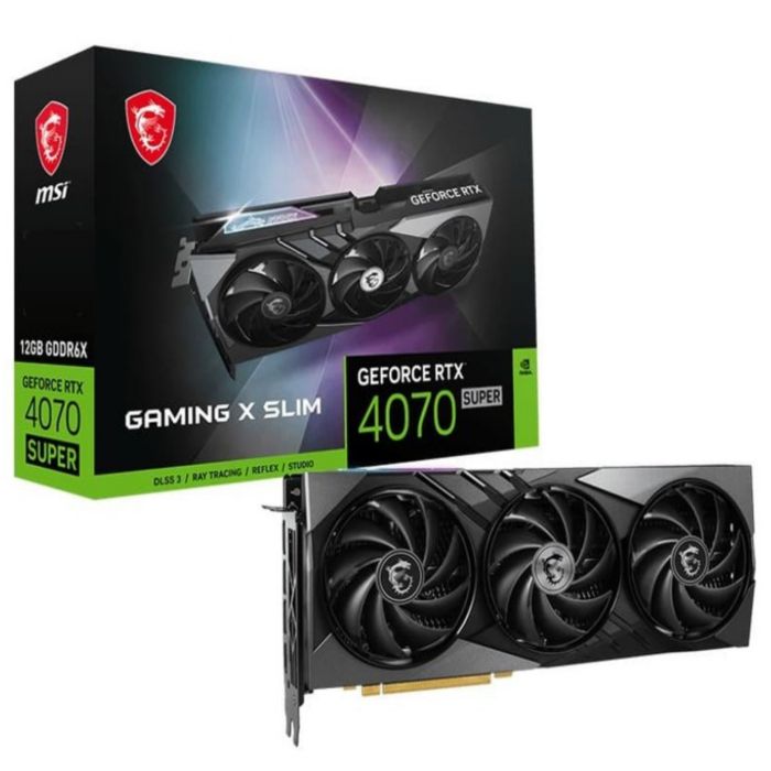 Відеокарта GF RTX 4070 Super 12GB GDDR6X Gaming X Slim MSI (GeForce RTX 4070 SUPER 12G GAMING X SLIM)