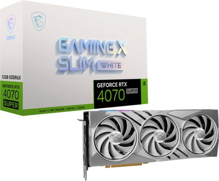 Відеокарта GF RTX 4070 Super 12GB GDDR6X Gaming X Slim White MSI (GeForce RTX 4070 SUPER 12G GAMING X SLIM WHITE)