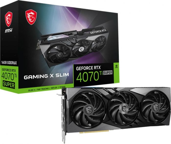 Відеокарта GF RTX 4070 Ti Super 16GB GDDR6X Gaming X Slim MSI (GeForce RTX 4070 Ti SUPER 16G GAMING X SLIM)