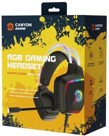 Гарнітура Canyon Darkless GH-9A Gaming 3.5 мм RGB Black (CND-SGHS9A)