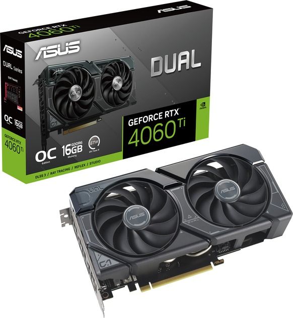 Відеокарта GF RTX 4060 Ti  16GB GDDR6 Dual Asus (DUAL-RTX4060TI-16G)