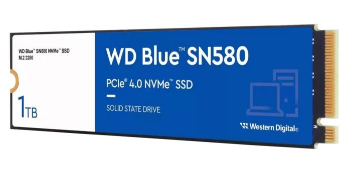 Накопичувач SSD  1ТB WD Blue SN580 M.2 2280 PCIe 4.0 x4 3D TLC (WDS100T3B0E)