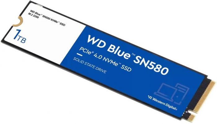 Накопичувач SSD  1ТB WD Blue SN580 M.2 2280 PCIe 4.0 x4 3D TLC (WDS100T3B0E)