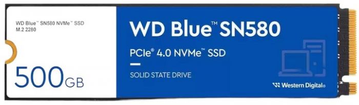 Накопичувач SSD 500GB WD Blue SN580 M.2 2280 PCIe 4.0 x4 3D TLC (WDS500G3B0E)