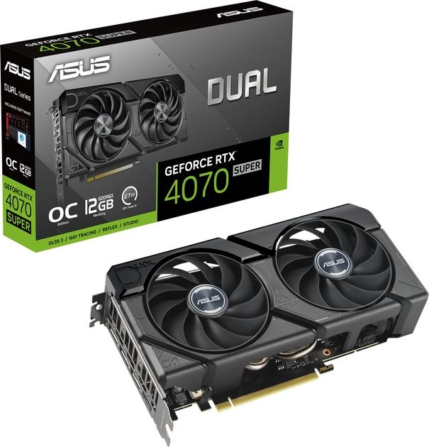 Відеокарта GF RTX 4070 Super 12GB GDDR6X Dual EVO OC Asus (DUAL-RTX4070S-O12G-EVO)