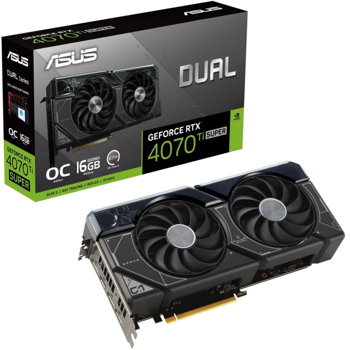 Відеокарта GF RTX 4070 Ti Super GDDR6X Dual OC Asus (DUAL-RTX4070TIS-O16G)