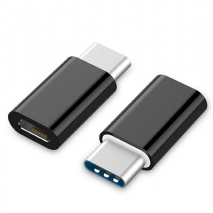 Адаптер Cablexpert micro USB - USB Type-C (F/M), чорний (A-USB2-CMmF-01)