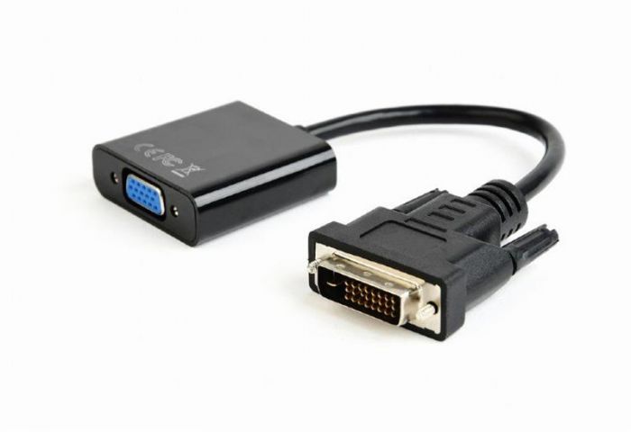 Адаптер Cablexpert DVI - VGA (M/F), 0.2 м, Black (AB-DVID-VGAF-01)