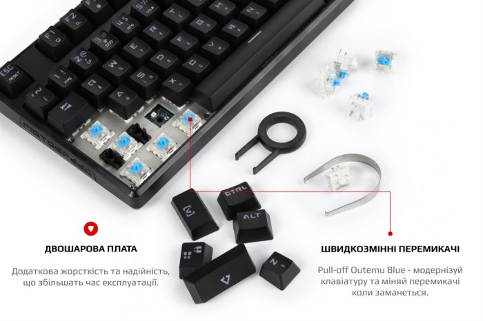 Клавіатура Motospeed CK107 Outemu Blue RGB Ukr Black (mtk96mb)