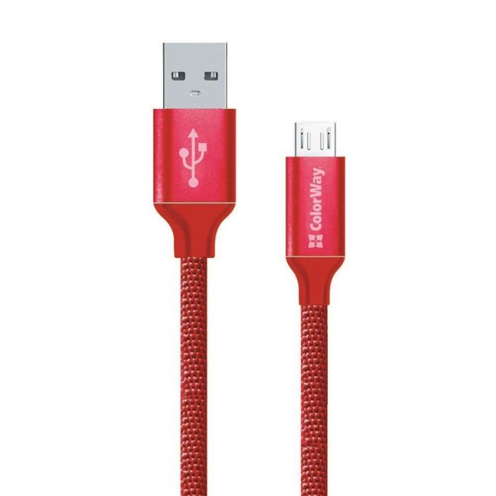 Кабель  ColorWay USB - micro USB (M/M), 2.4 А, 2 м, Red (CW-CBUM009-RD)