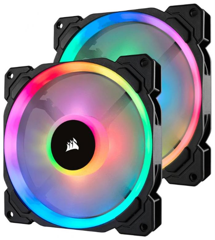 Вентилятор Corsair LL140 RGB Twin Pack (CO-9050074-WW), 140x140x25мм, 4-pin, чорний