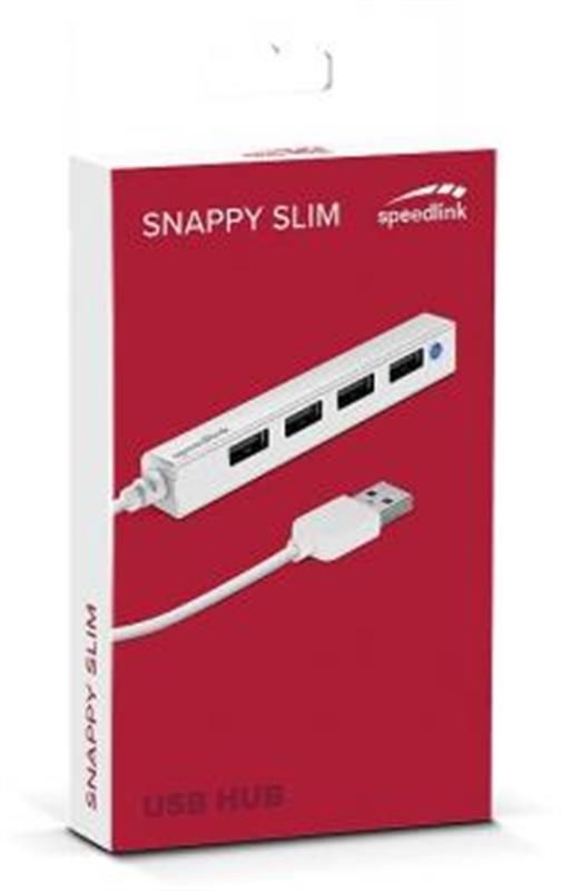 Концентратор USB2.0 SpeedLink Snappy Slim White (SL-140000-WE) 4хUSB2.0