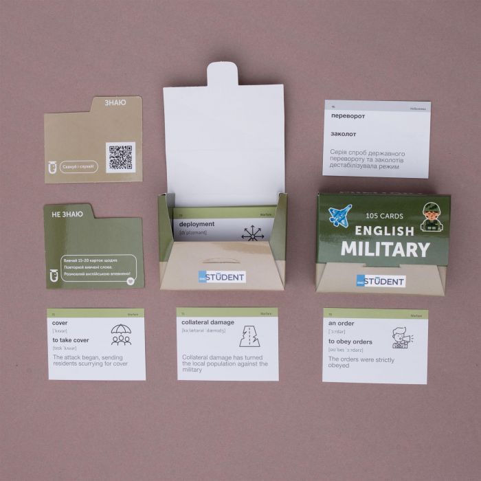 Картки для вивчення англійської мови English Student. Military English