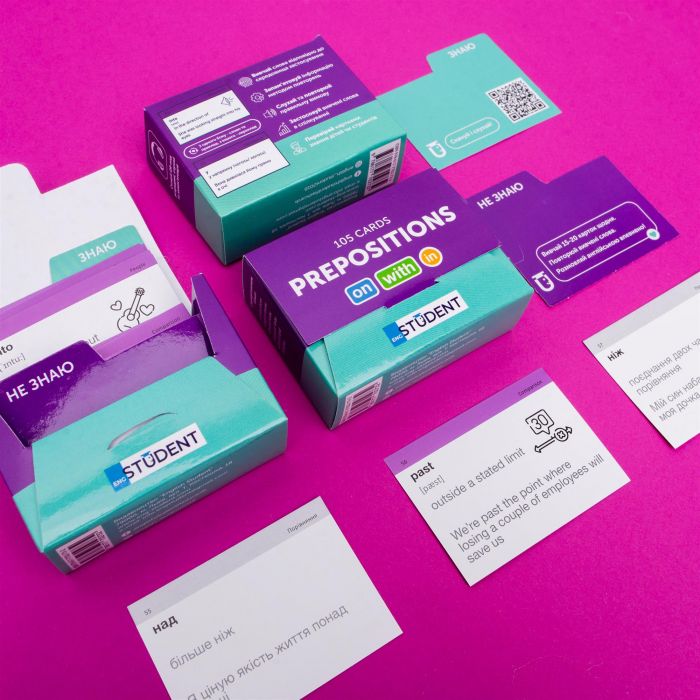 Картки для вивчення англійської мови English Student. Prepositions