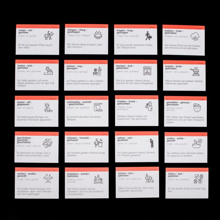 Картки для вивчення німецької мови English Student. Starke Verben - сильні дієслова