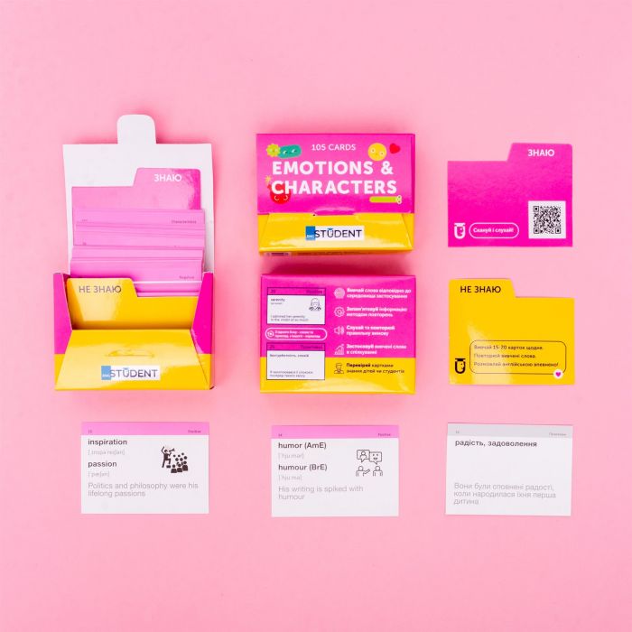 Картки для вивчення англійської мови English Student. Emotions & characters