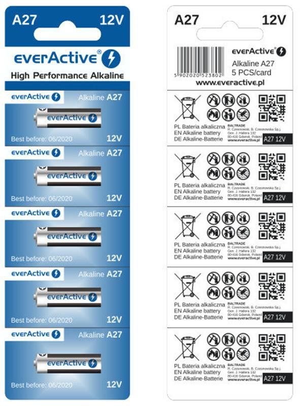 Батарейка everActive A27 BL 5шт