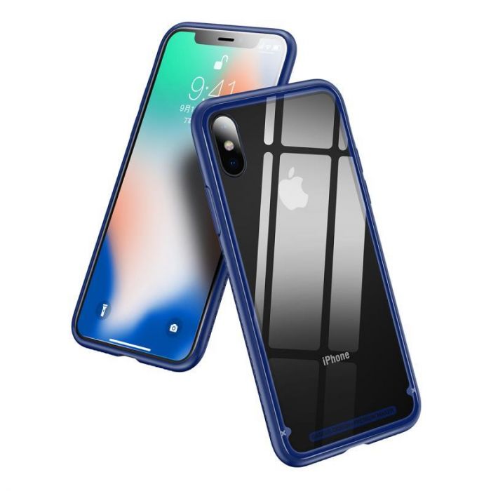 Чохол-накладка Baseus See-through Glass для Apple iPhone X Blue (WIAPIPHX-YS03)