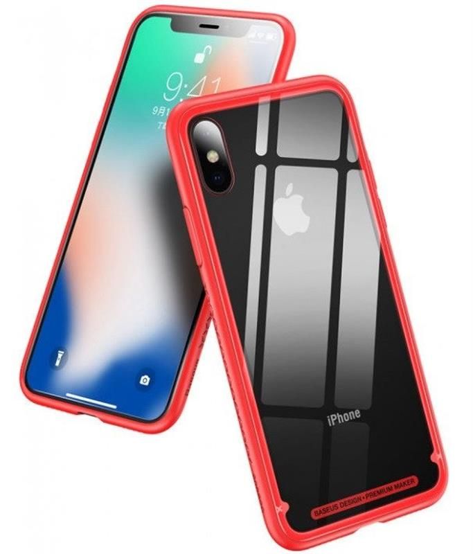 Чохол-накладка Baseus See-through Glass для Apple iPhone X Red (WIAPIPHX-YS09)