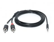 Аудіо-кабель REAL-EL Audio Pro 3.5 мм - 2xRCA (M/M), 1.8 м, чорний (EL123500042)