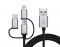 Кабель REAL-EL Premium 3in1 USB - Lightning + micro USB + USB Type-C (M/M), 1 м, чорний (EL123500035)