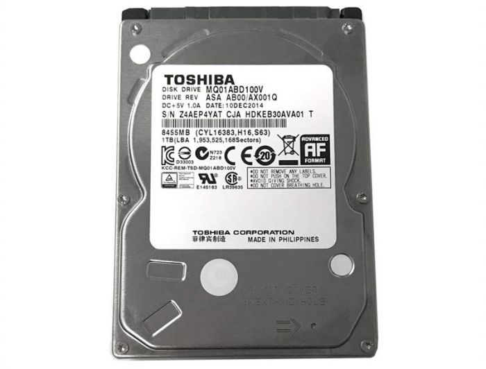 Накопичувач HDD 2.5" SATA 1.0TB Toshiba 5400rpm 8MB (MQ01ABD100V) Refurbished