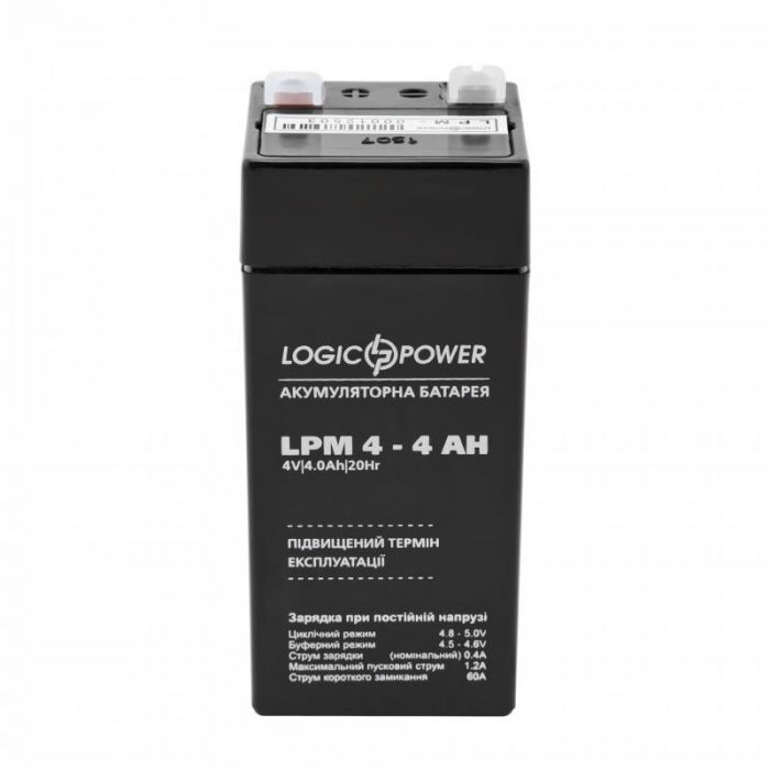 Акумуляторна батарея LogicPower LPM 4V 4AH (LPM 4 - 4 AH) AGM