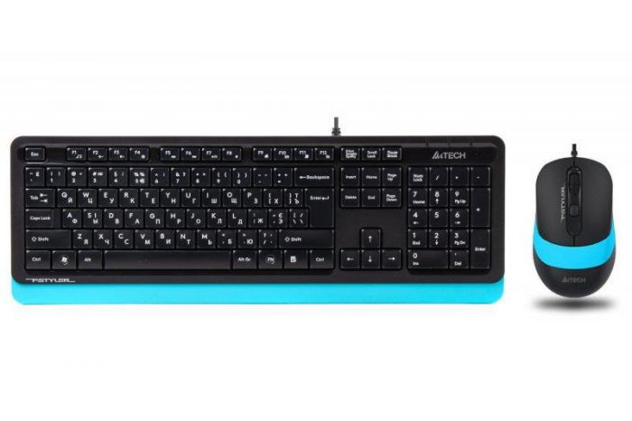 Комплект (клавіатура, миша) A4Tech F1010 Black/Blue USB