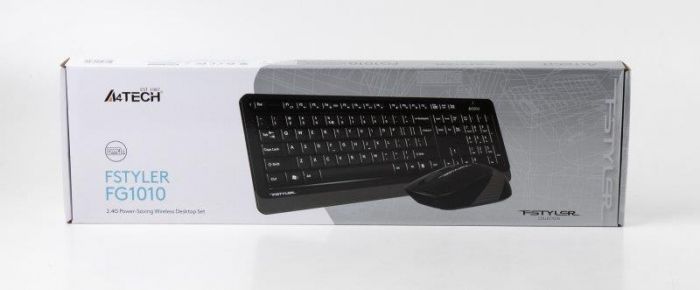 Комплект (клавіатура, миша) бездротовий A4Tech FG1010 Black/Grey USB