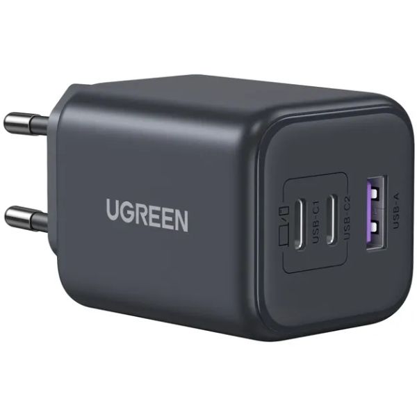 Зарядний пристрій Ugreen X527 3xUSB 45W (2xUSB-C + USB-A) Grey (65156B)