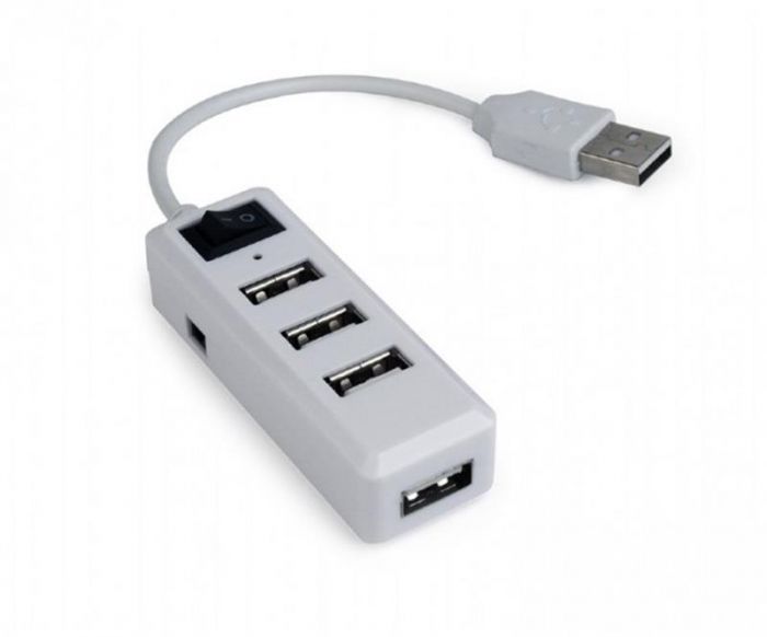 Концентратор USB2.0 Gembird UHB-U2P4-21 White 4хUSB2.0