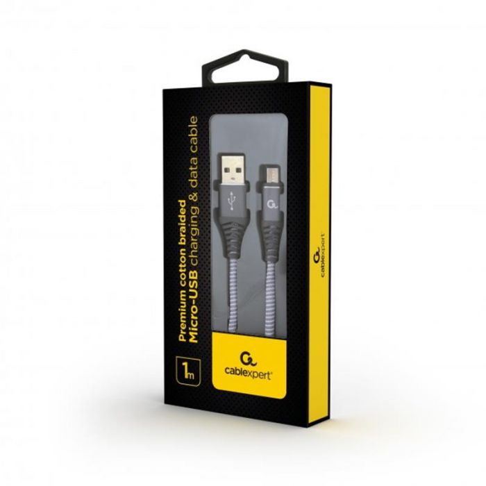 Кабель Cablexpert USB - micro USB (M/M), преміум, 1 м, сірий (CC-USB2B-AMmBM-1M-WB2)