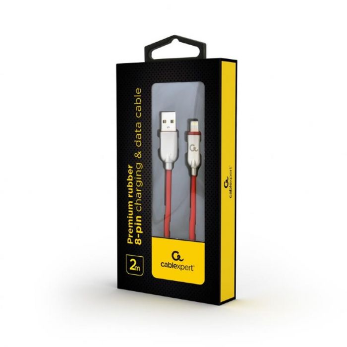 Кабель Cablexpert (CC-USB2R-AMLM-2M-R) USB 2.0 - Lightning, преміум, 2м, червоний