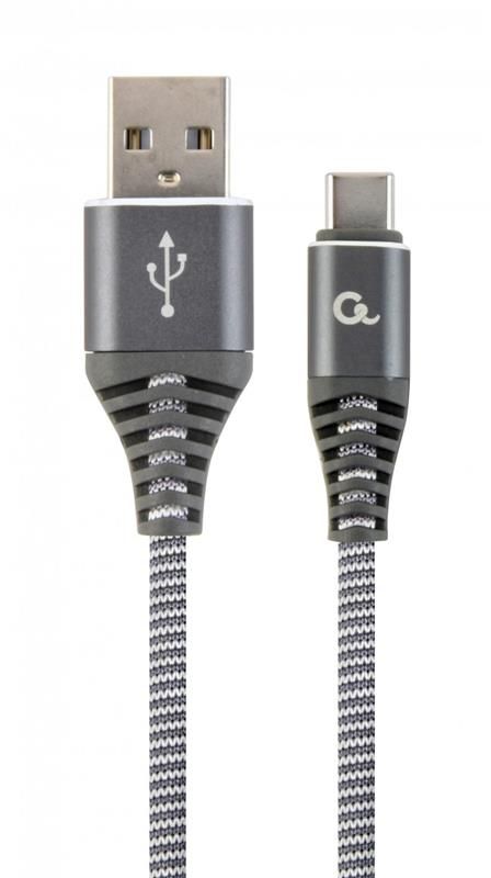 Кабель Cablexpert USB - USB Type-C V 2.0 (M/M), преміум, 1 м, сірий (CC-USB2B-AMCM-1M-WB2) 