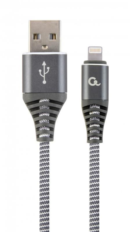 Кабель Cablexpert (CC-USB2B-AMLM-2M-WB2) USB 2.0 A - Lightning, преміум, 2м, сірий