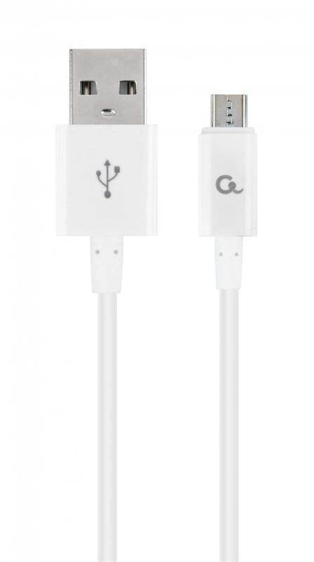 Кабель Cablexpert USB - micro USB V 2.0 (M/M), преміум, 2 м, білий (CC-USB2P-AMmBM-2M-W)